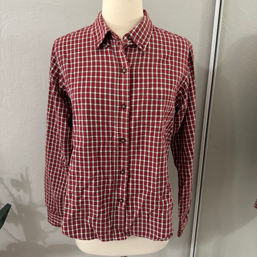 Button Down Red Flannel - image 1